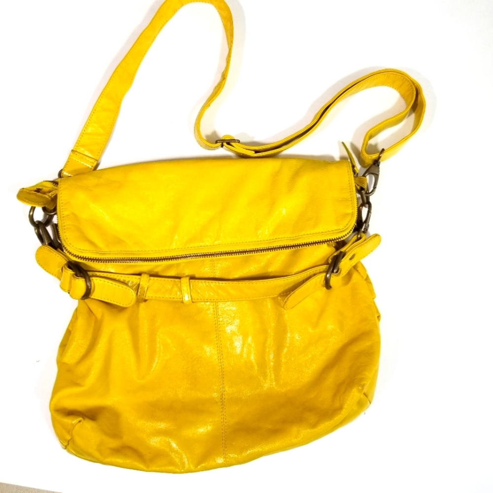 Latico Gold Leather Shoulder Bag